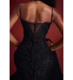 House of CB Seren Floral Lace Back Maxi Dress Black Size XS / AU 6 for rent on The Volte - image 5