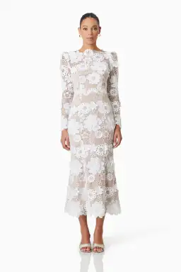 Elliatt Autumn Long Sleeve Midi Dress in White Size 10 for rent on The Volte - image 1