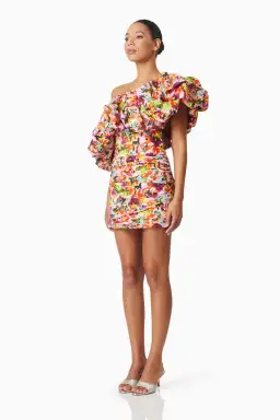 Elliatt Elira Printed Mini Dress in Floral Multi Size 10 for rent on The Volte - image 2