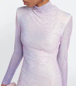 Self Portrait Crystal Embellished Maxi Dress Purple Size 8 for rent on The Volte - image 2