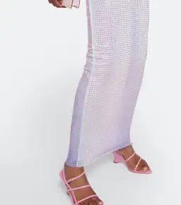 Self Portrait Crystal Embellished Maxi Dress Purple Size 8 for rent on The Volte - image 5