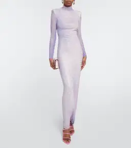 Self Portrait Crystal Embellished Maxi Dress Purple Size 8 for rent on The Volte - image 1