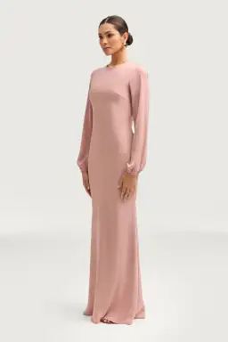 Veiled Kamila Satin Maxi Dress Blush Size S / AU 8 for rent on The Volte - image 2