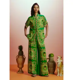 Alémais La Musica Silk Shirt and Pant Green Size AU 16 for rent on The Volte - image 0