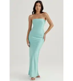 House of CB Alette Satin Maxi Dress Jade Size M / AU 10 