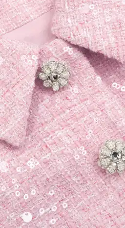 Self Portrait Boucle Tailored Mini Dress Pink Sequin Size AU 4 for rent on The Volte - image 3