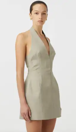  Camilla and Marc Pompidou Halter Neck Mini Dress in Green Olive Marle Size 10 for rent on The Volte - image 2