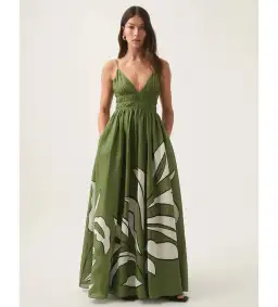 Aje Planetary Maxi Dress in Abstract Fern Size AU 12 for rent on The Volte - image 1