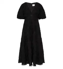 Aje Florential Textured Midi Dress Black Size AU 16 for rent on The Volte - image 4