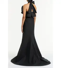 Carla Zampatti Silk Dupion Rose Gown Black Size 10  for rent on The Volte - image 2