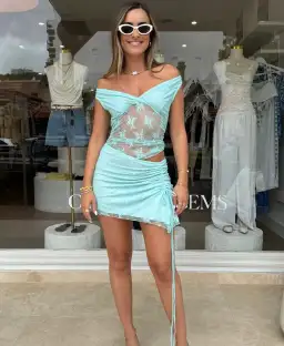 Benni Margot Mini Dress Blue Size 8  for rent on The Volte - image 3