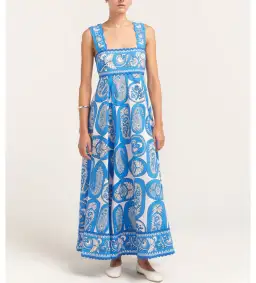 Alemais Dianna Summer Dress Paisley Blue/White Print Size AU 12 for rent on The Volte - image 4