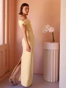 By Nicola Vivian Crepe Maxi Dress Lemon Size 10  for rent on The Volte - image 5