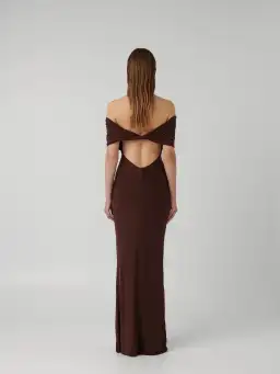Effie Kats Viela Gown Cocoa Brown Size M (10 AU) for rent on The Volte - image 3