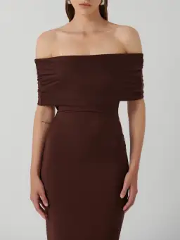 Effie Kats Viela Gown Cocoa Brown Size M (10 AU) for rent on The Volte - image 2