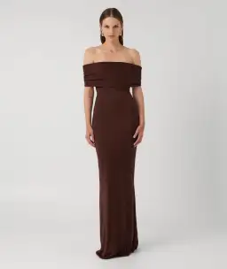 Effie Kats Viela Gown Cocoa Brown Size M (10 AU) for rent on The Volte - image 1