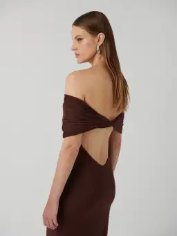 Effie Kats Viela Gown Cocoa Brown Size M (10 AU) for rent on The Volte - image 4