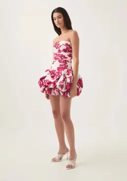 Aje Violette Bubble Hem Mini Dress Boldly Blooming Size 10 for rent on The Volte - image 4