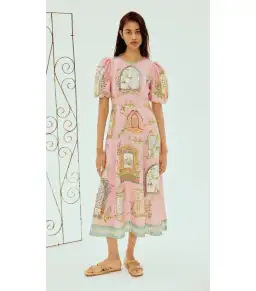 Alemais Monte Midi Dress Pink Size AU 8