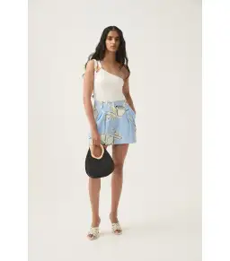 Aje Vibrancy Knit Sleeveless Top Ivory Size AU 8  for rent on The Volte - image 1