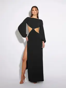 Effie Kats Gisele Gown Maxi Dress in Black Size 6 