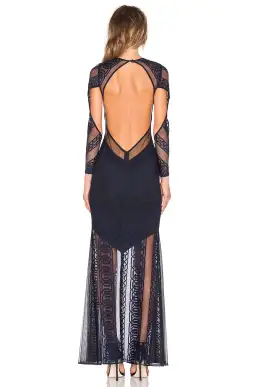 Shona Joy Ambrosia Backless Long Dress Navy Black One Size  for rent on The Volte - image 3