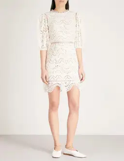 ZIMMERMANN JAYA WAVE MINI DRESS WHITE SIZE 8