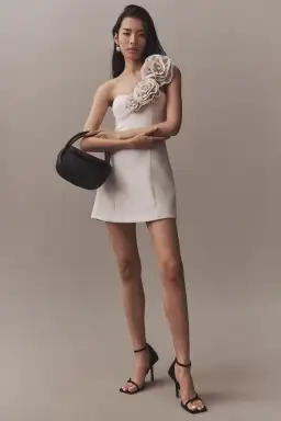 The Wolf Gang Flores Rose Mini Dress Ivory Size AU 8 for rent on The Volte - image 2