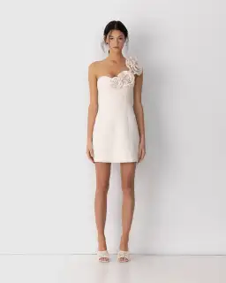 The Wolf Gang Flores Rose Mini Dress Ivory Size AU 8 for rent on The Volte - image 1