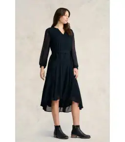 Blue Illusion Clip Ink Georgette Dress Navy Size 14/L for rent on The Volte - image 1