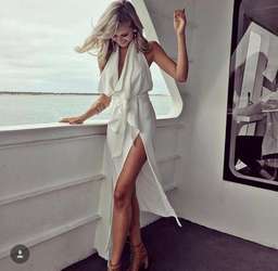 Misha Lorena Midi Dress White Size 10 for rent on The Volte - image 1