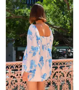 Issy Sweetheart Babydoll Dress in Blue Floral Print Size AU 14 for rent on The Volte - image 3