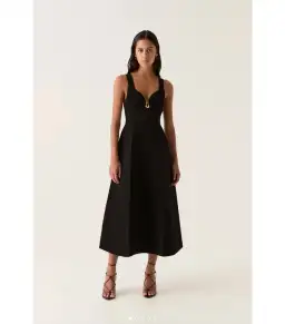 Aje Marisole Knit Midi Dress Black Size M / AU 10 for rent on The Volte - image 1