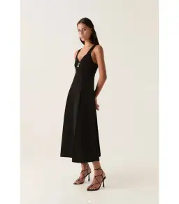 Aje Marisole Knit Midi Dress Black Size M / AU 10 for rent on The Volte - image 2