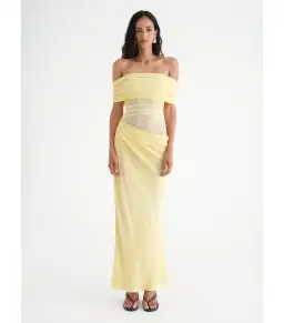 Benni Nico Off The Shoulder Dress Butter Size AU 8 for rent on The Volte - image 1