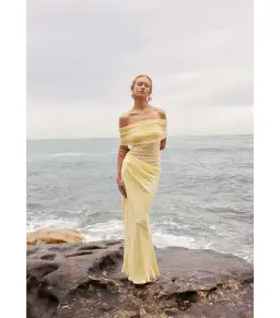 Benni Nico Off The Shoulder Dress Butter Size AU 12 for rent on The Volte - image 4