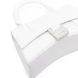 Balenciaga Hourglass Bag Crystal Logo White Size XS for rent on The Volte - image 2
