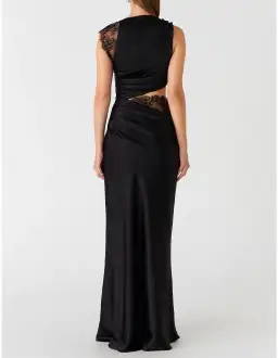 MISHA Kimora Satin Dress Black Size 12 for rent on The Volte - image 3