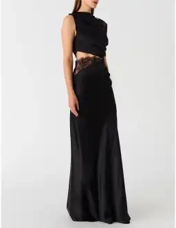 MISHA Kimora Satin Dress Black Size 12 for rent on The Volte - image 2