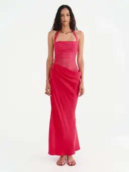 Benni Gina Halter Maxi Dress Watermelon Size 10 for rent on The Volte - image 1