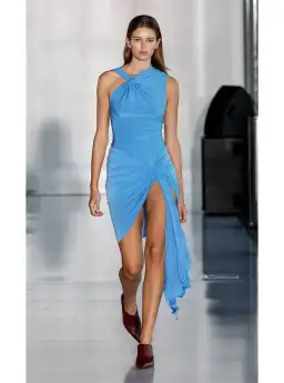 Bec & Bridge Delany Drape Mini Dress in Azure Blue Size 12 for rent on The Volte - image 1