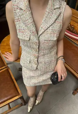 Self Portrait Embellished Boucle Tailored Mini Dress Multi Size AU 4 for rent on The Volte - image 3