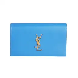 Saint Laurent Classic Kate Monogram Clutch Sky Blue  for rent on The Volte - image 1