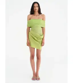 Benni Nico Off Shoulder Mini Dress in Apple Size AU 10 for rent on The Volte - image 1