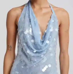 Rat & Boa Anais Maxi Dress Gown In Blue Sequin Size XS / Au 6 for rent on The Volte - image 4