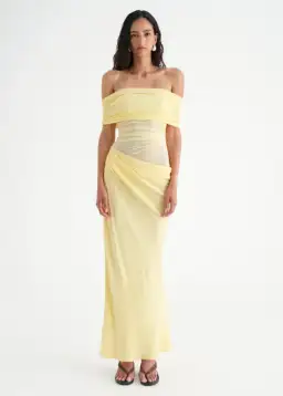 Benni Nico Off Shoulder Maxi Dress Butter Size 6 for rent on The Volte - image 3