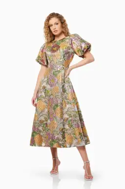 Elliatt Darlene Midi Dress Metallic Floral Size L / AU 12 for rent on The Volte - image 1