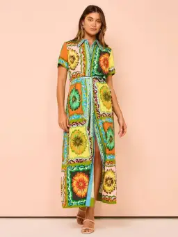 Alemais Disco Daisy Shirtdress Multicolour Size 10 for rent on The Volte - image 1