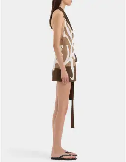 Sir the Label Portia Wrap Mini Dress Chocolate Sorrento Size 10 for rent on The Volte - image 2