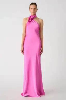 Misha Teresa Satin Gown Pink/Purple Rose Size 8/S for rent on The Volte - image 5
